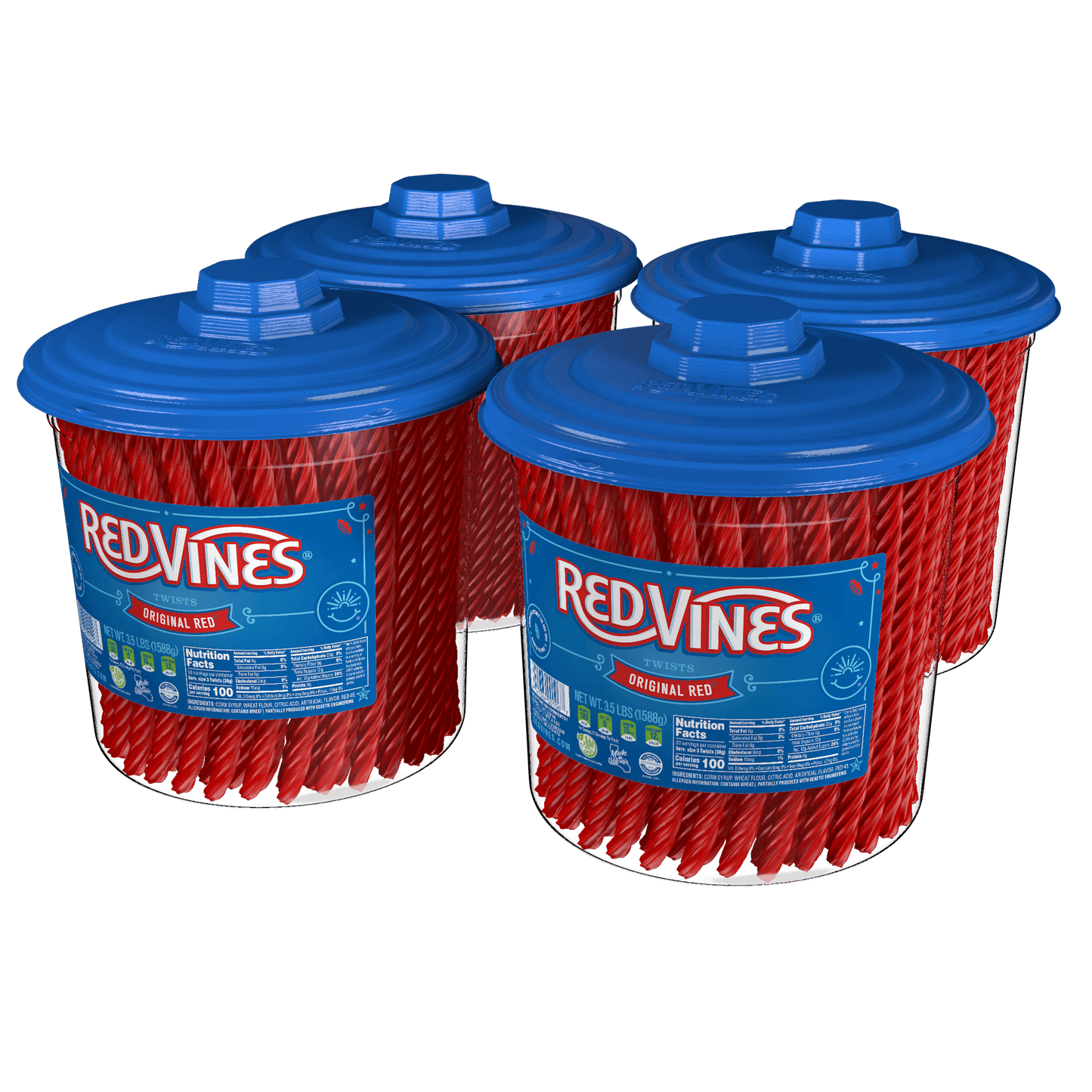 4-count of RED VINES Original Red Bulk Licorice Candy 3.5lb Jars