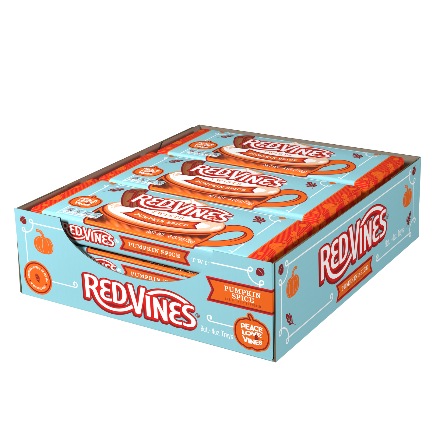 RED VINES Pumpkin Spice Halloween Candy Twists - 9ct caddy RED VINES Pumpkin Spice Halloween Candy Twists - 9ct caddy