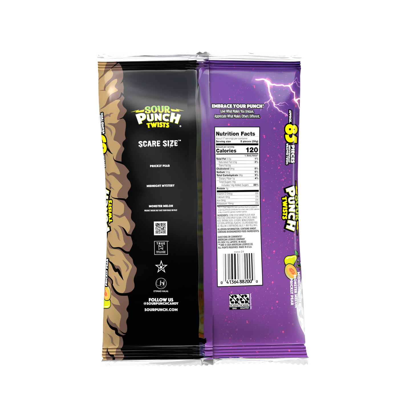 Halloween 3" Individually Wrapped Twists, 12/18oz Laydown Bags