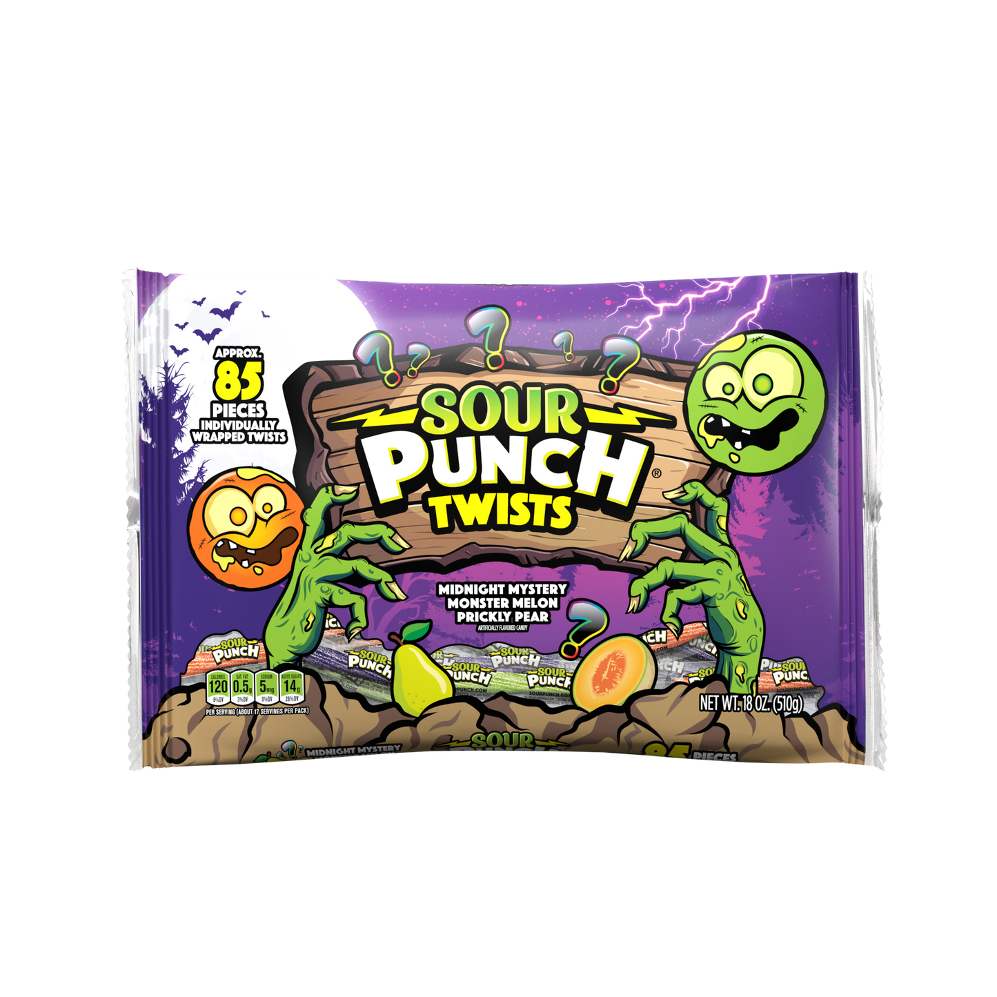 Halloween 3" Individually Wrapped Twists, 12/18oz Laydown Bags