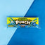 SOUR PUNCH Blue Raspberry Sour Candy Straws on blue background