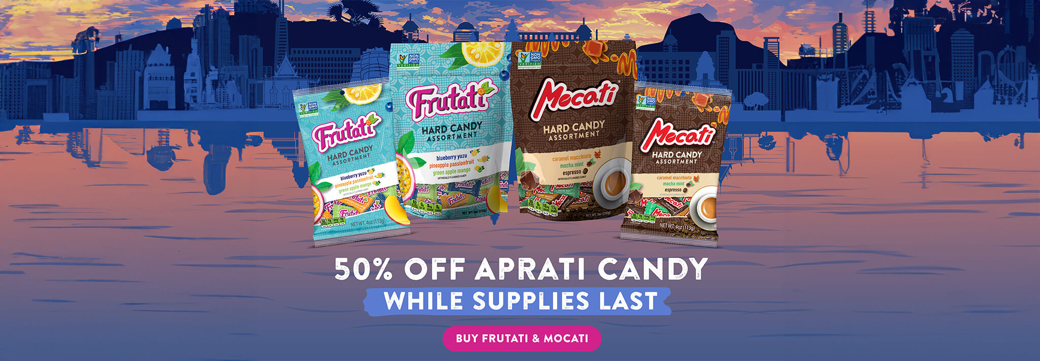 50% Off Aprati Candy while supplies last! Buy Frutati & Mocati now