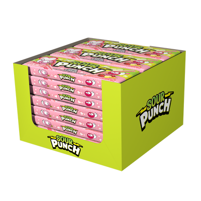 24-count display case of SOUR PUNCH Cupid Straws valentine candy