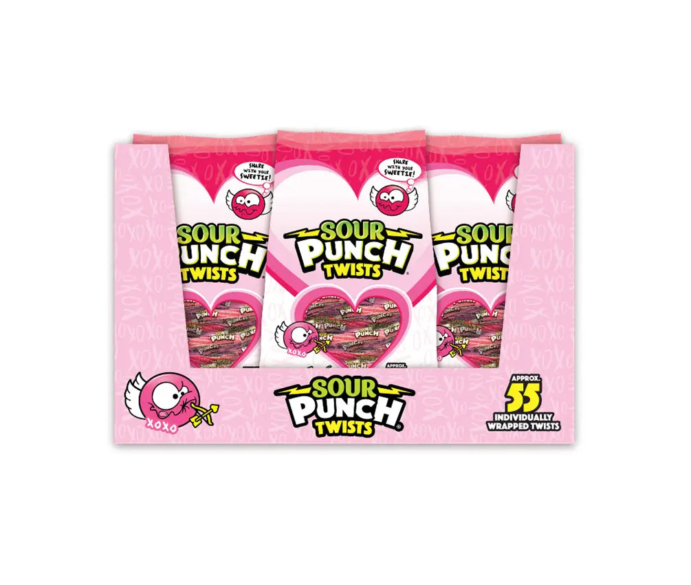 12-pack of Sour Punch Valentine's Day Individually Wrapped Twist 13oz Bags - Bulk Valentine's Day Candy