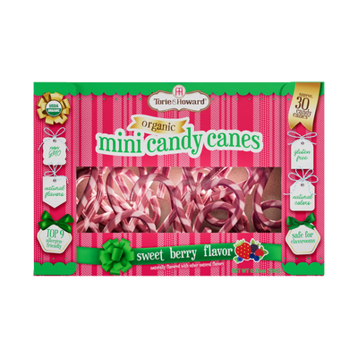 Front of Torie & Howard Organic Candy Canes in Bulk