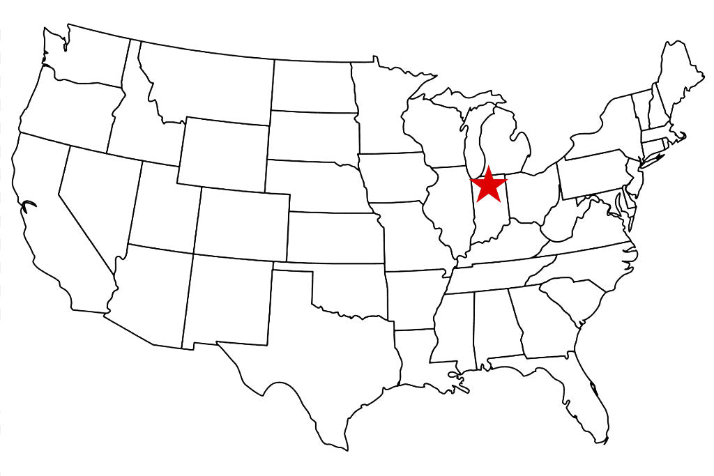 US map, LaPorte Indiana