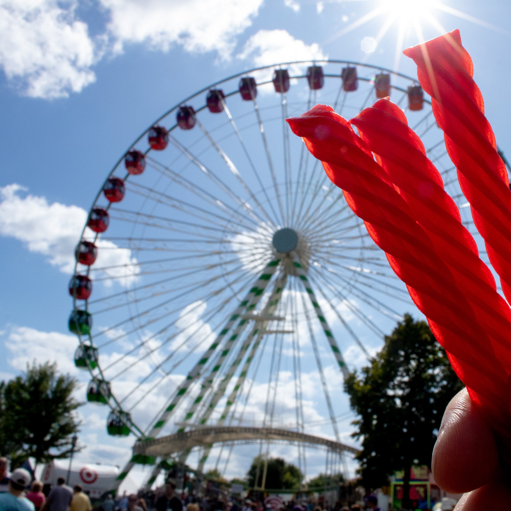 Enjoying Red Vines Original Red Licorice Candy at the fair