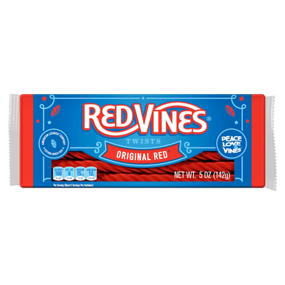 Front of 5oz Red Vines Original Red Licorice Candy Tray