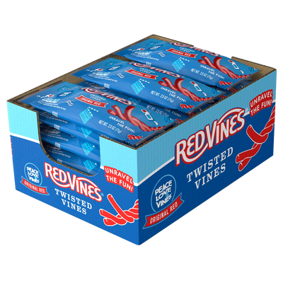 18 Count Caddy of Red Vines Original Red Twisted Vines 2.5oz Bags