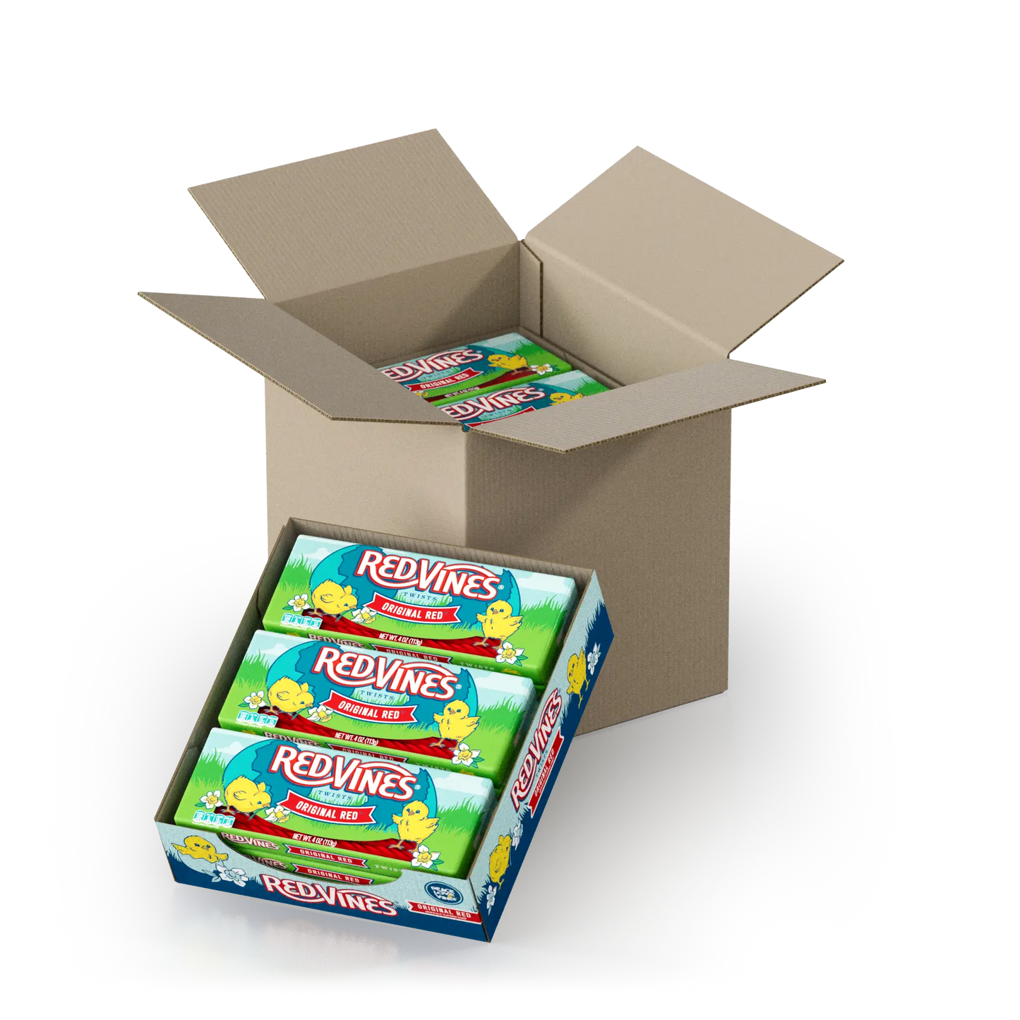 36-count Case (four 9-count caddies) of Red Vines Easter Twist 4oz Trays 