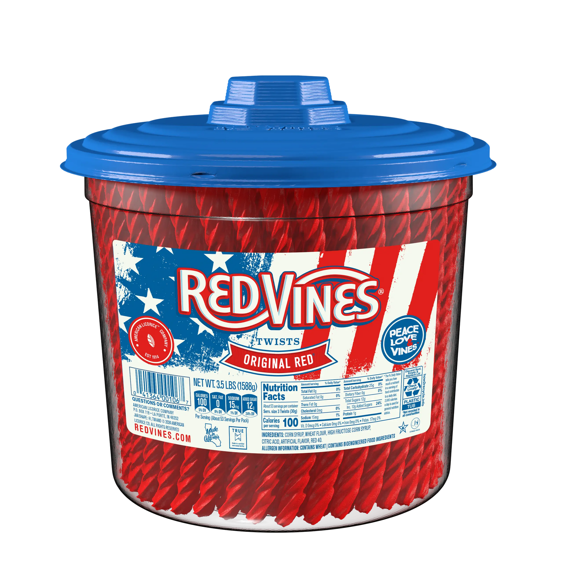 Red Vines 2.5lb jar in limited-edition Americana graphics