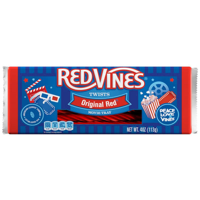 Front of Red Vines Original Red Licorice 4oz Movie Tray