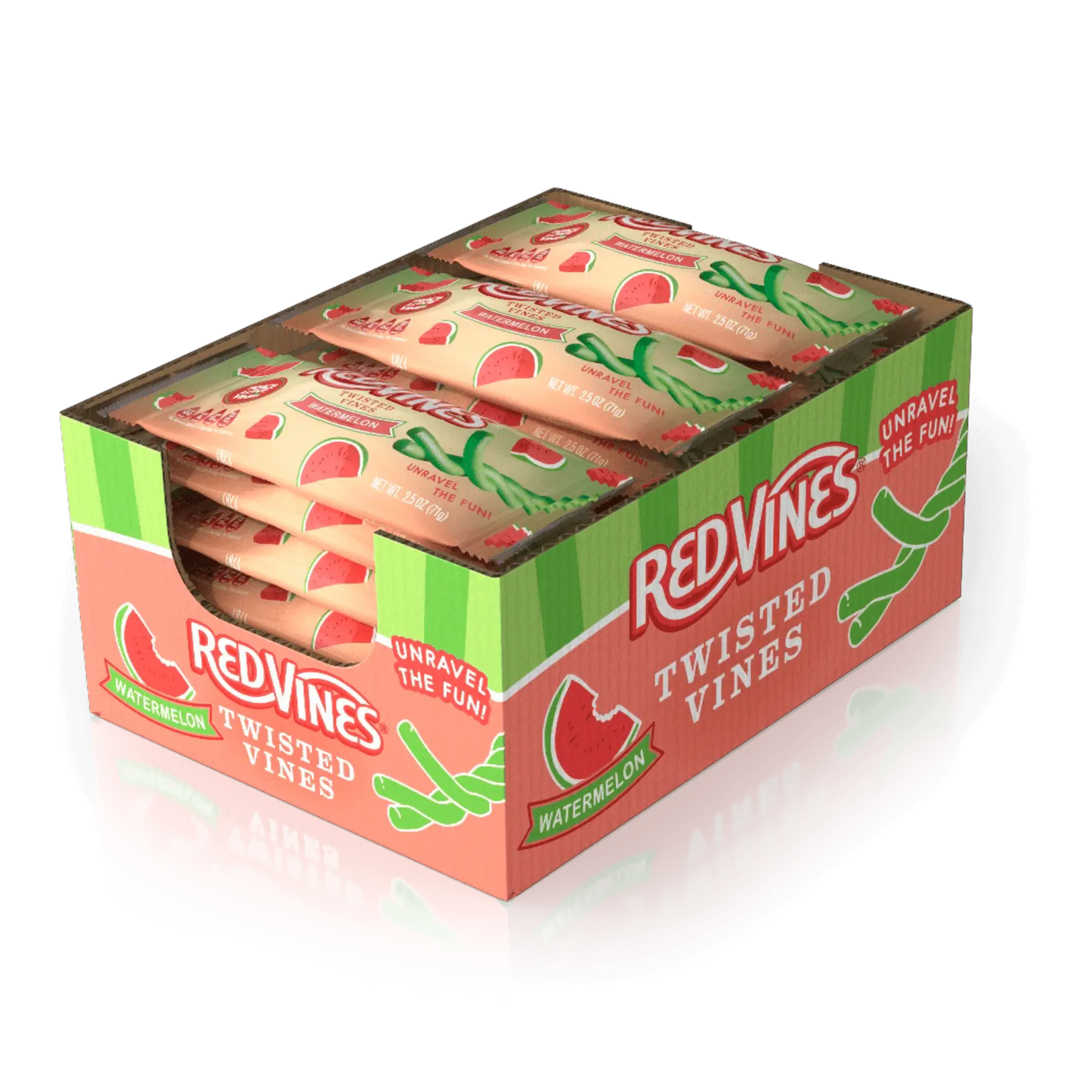 18 Count Caddy of Red Vines Watermelon Twisted Vines 2.5oz Bags