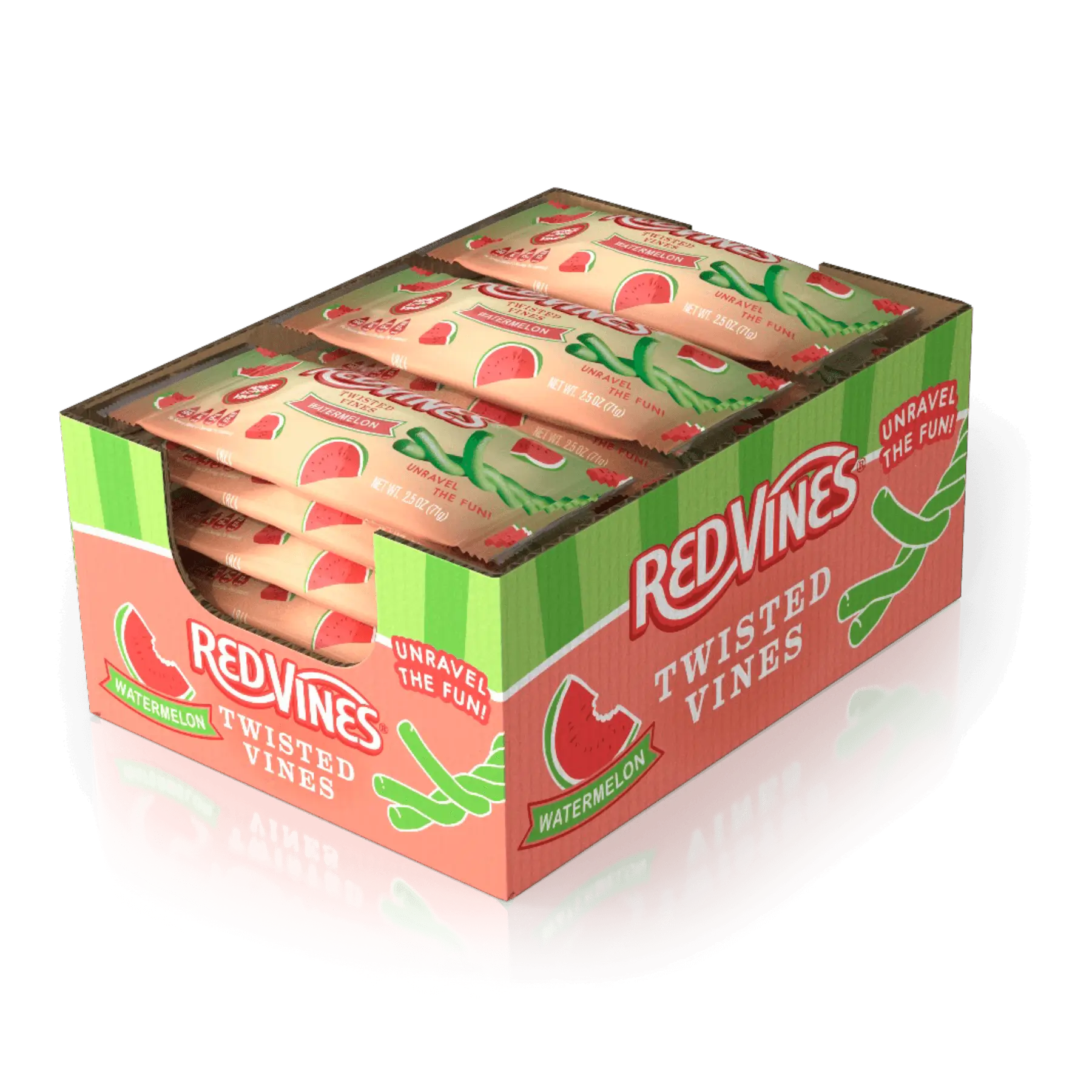 18 Count Caddy of Red Vines Watermelon Twisted Vines 2.5oz Bags