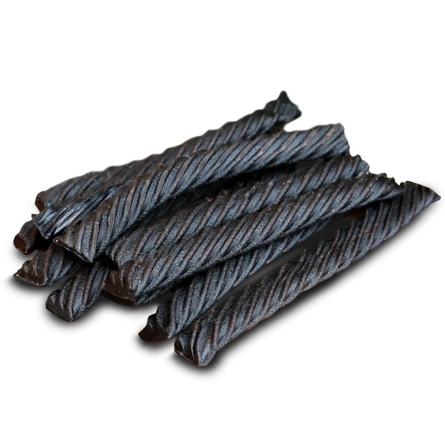Jumbo Black Licorice Twists in a pile