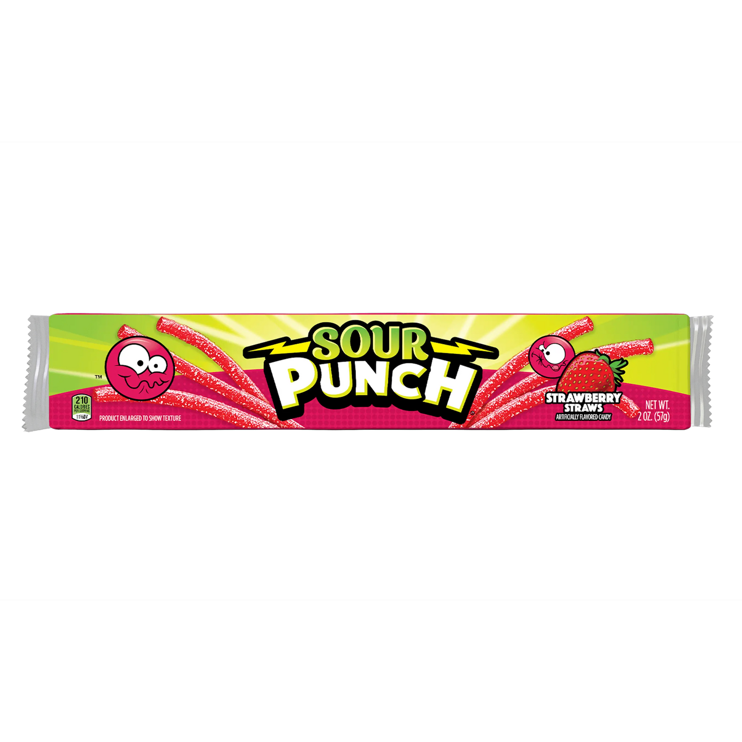 Front of Sour Punch Strawberry Straws 2oz Tray