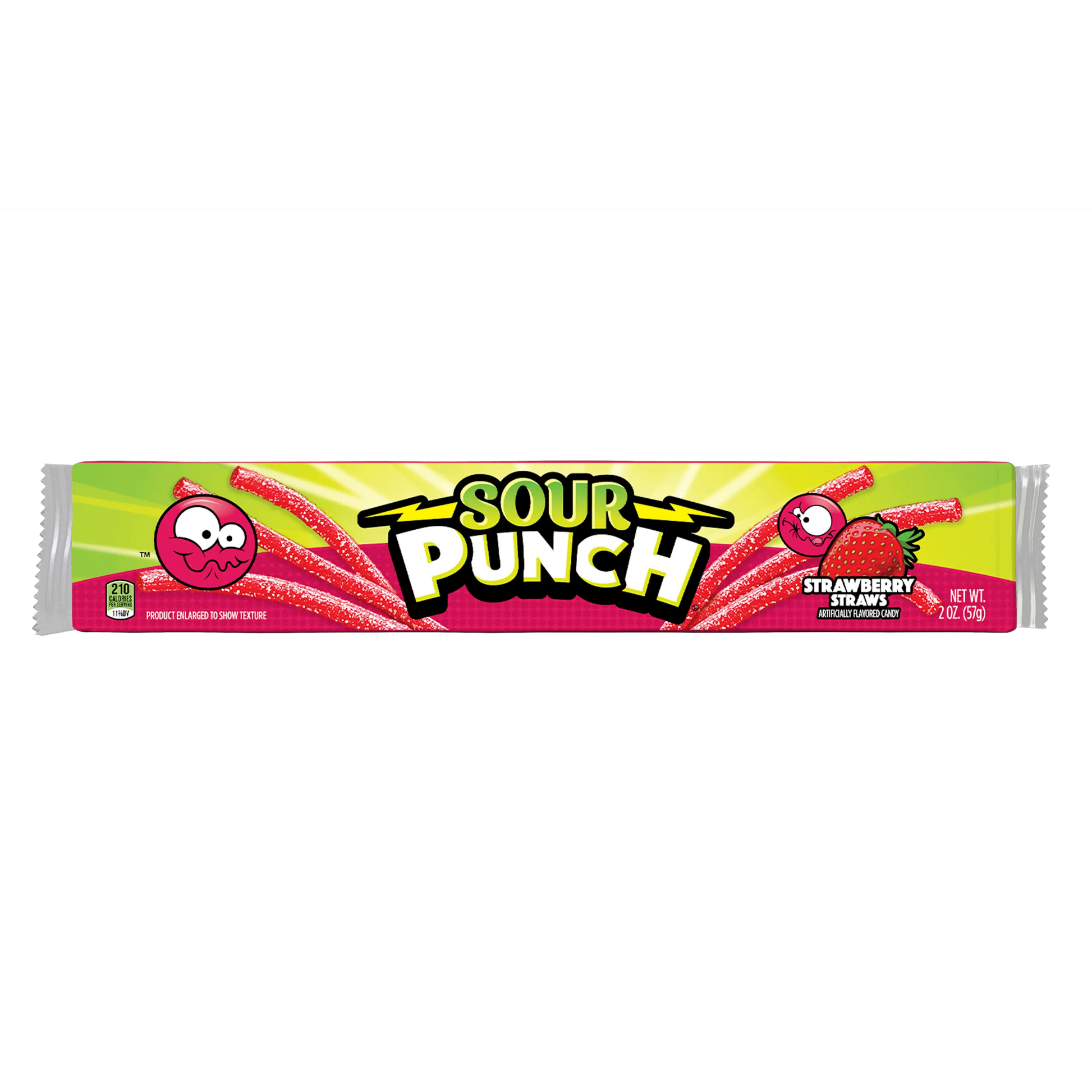 Front of Sour Punch Strawberry Straws 2oz Tray