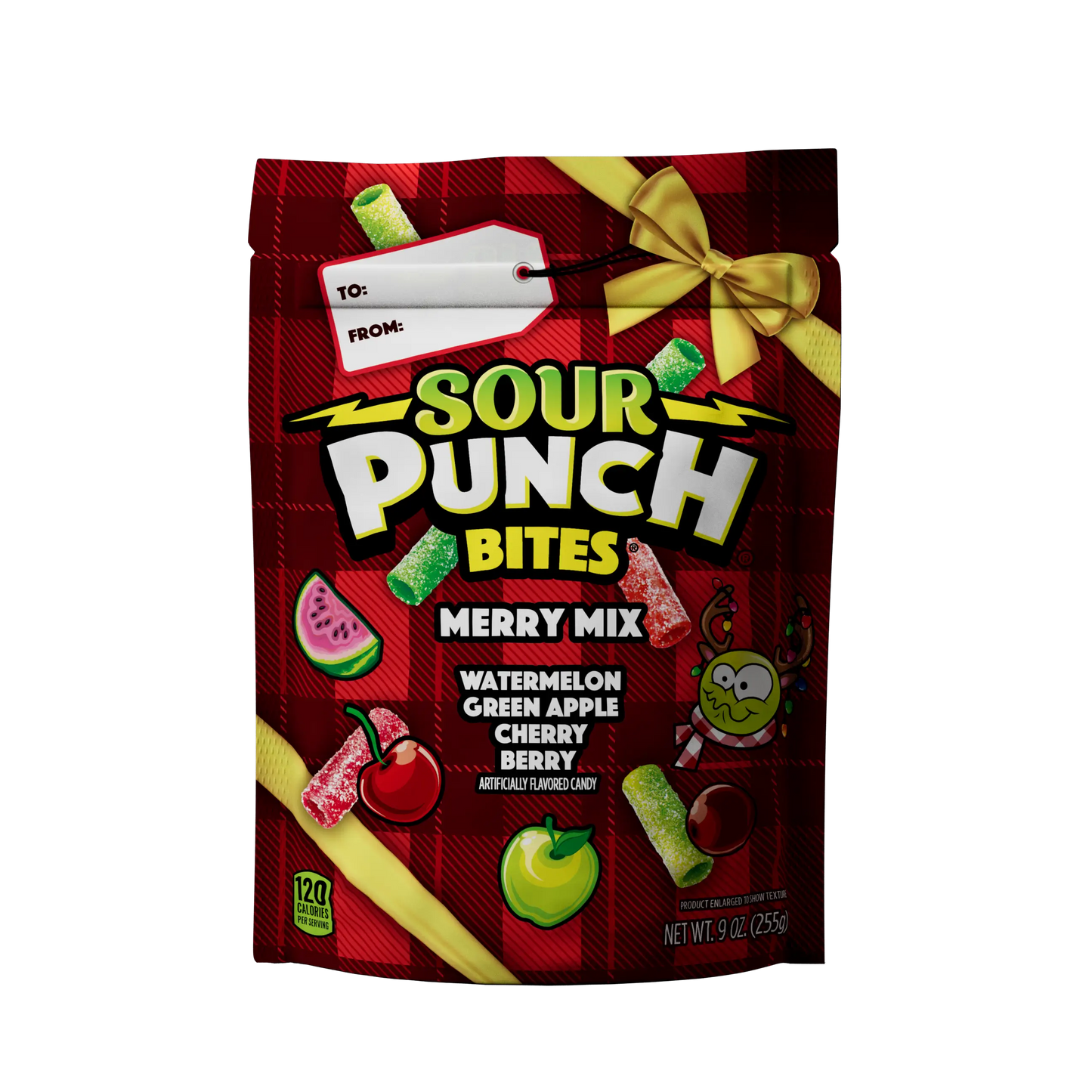 Front of Sour Punch Merry Mix 9oz Stand Up bag package