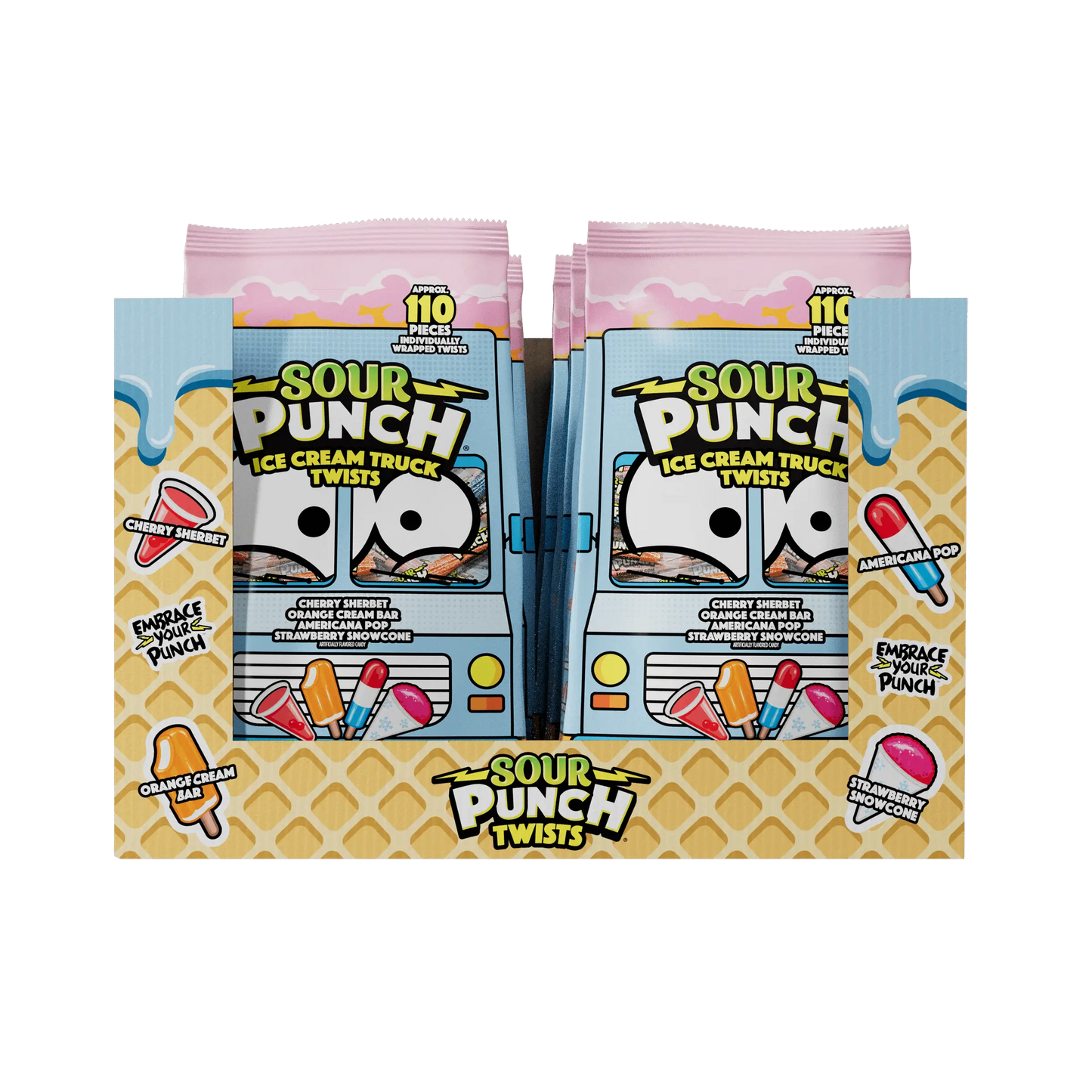 6-Pack of SOUR PUNCH Ice Cream Truck Twists ice cream candy in 24.5oz bags