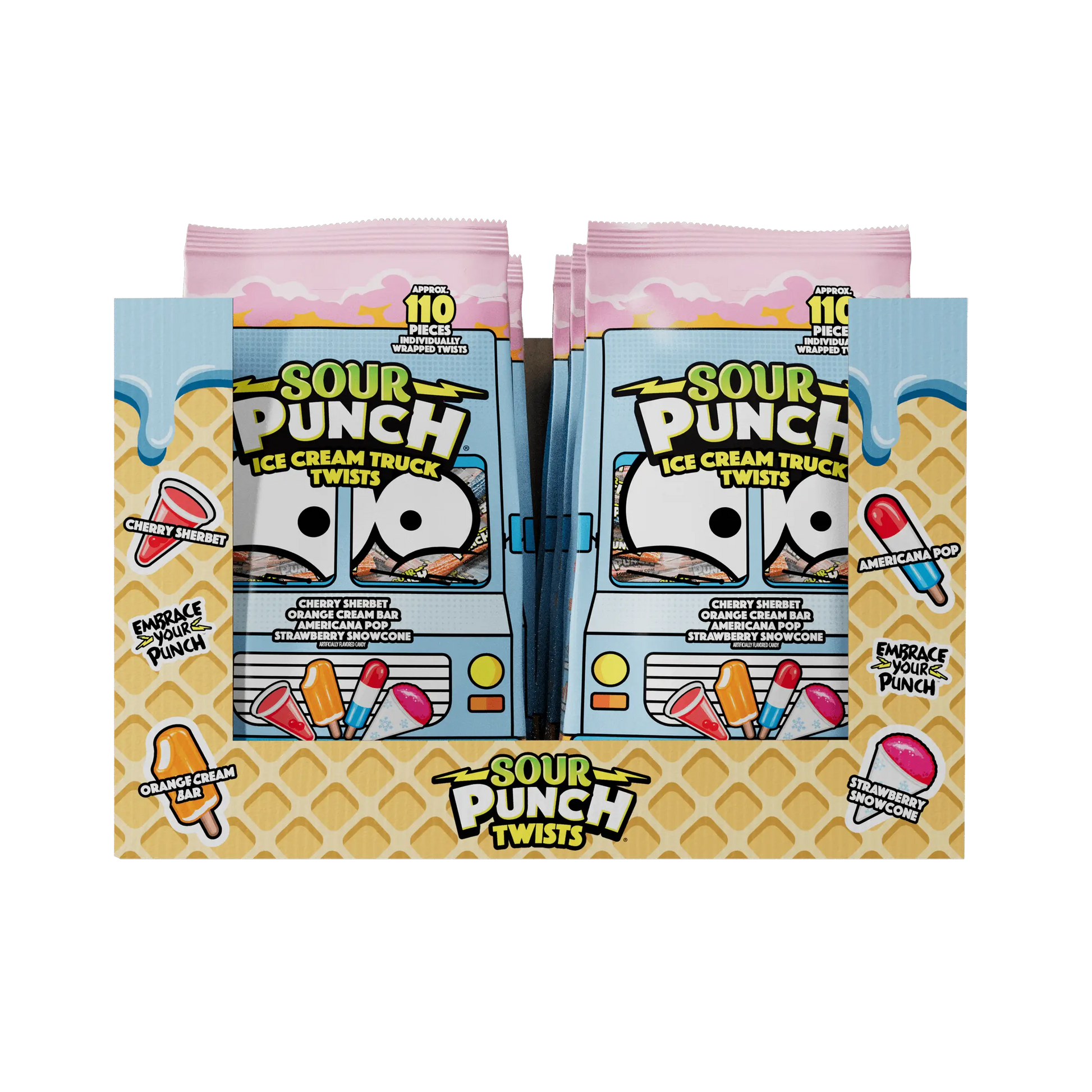 6-Pack of SOUR PUNCH Ice Cream Truck Twists ice cream candy in 24.5oz bags