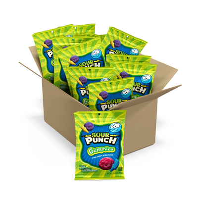 12-Pack Bulk Candy Case of Sour Punch Gummies Assorted Candy