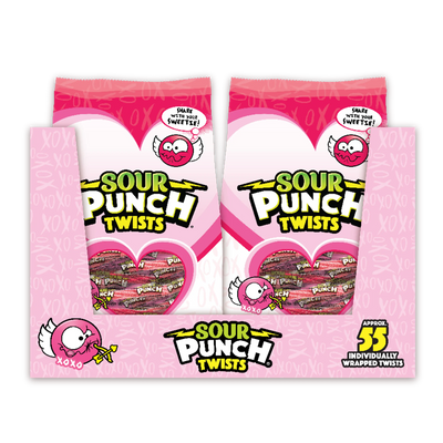 12-pack of Sour Punch Valentine's Day Individually Wrapped Twist 13oz Bags - Bulk Valentine's Day Candy