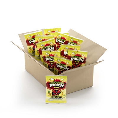 12 Pack Bulk Candy Case of Sour Punch Banana Roulette Bites 5oz Bags