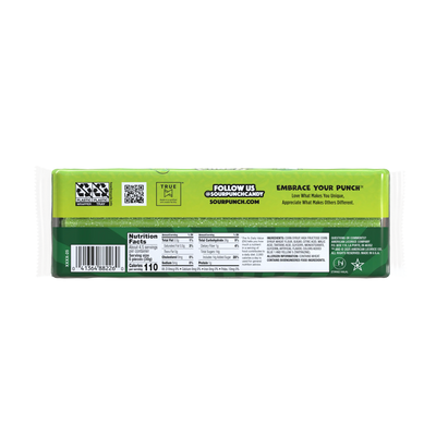 Back of Sour Punch Pickle Straws 4.5oz Tray