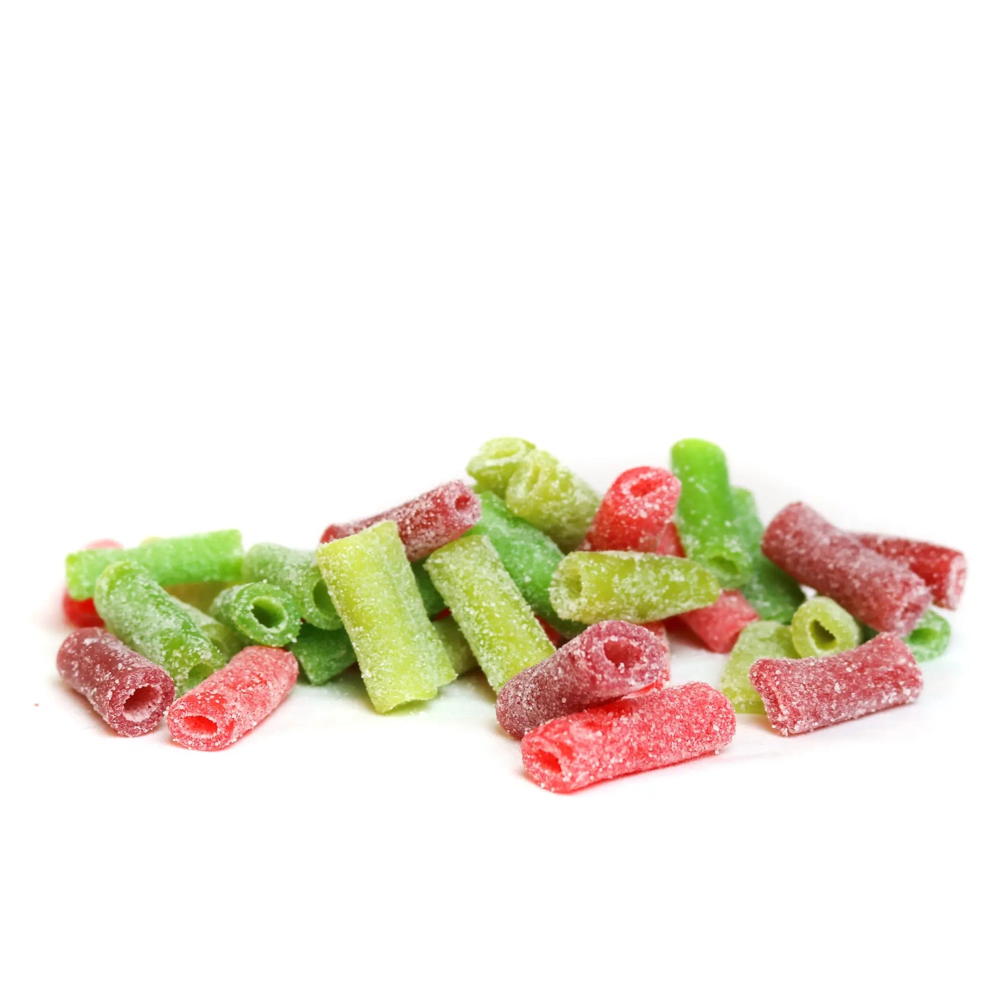 Pile of red and green Sour Punch Holiday candy bites