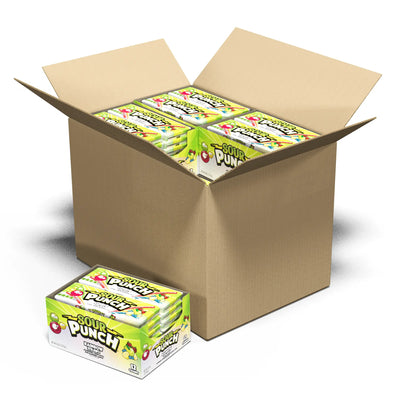 Bulk candy case of Sour Punch Rainbow Straws - 12 caddies in a case