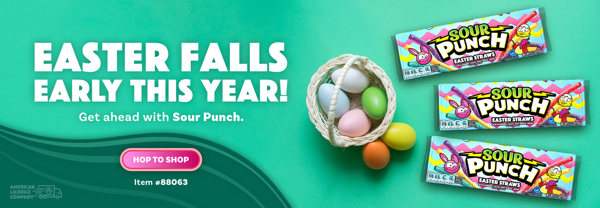 Easter falls early this year! Get ahead with Sour Punch Wholesale Easter Candy. Item #88063