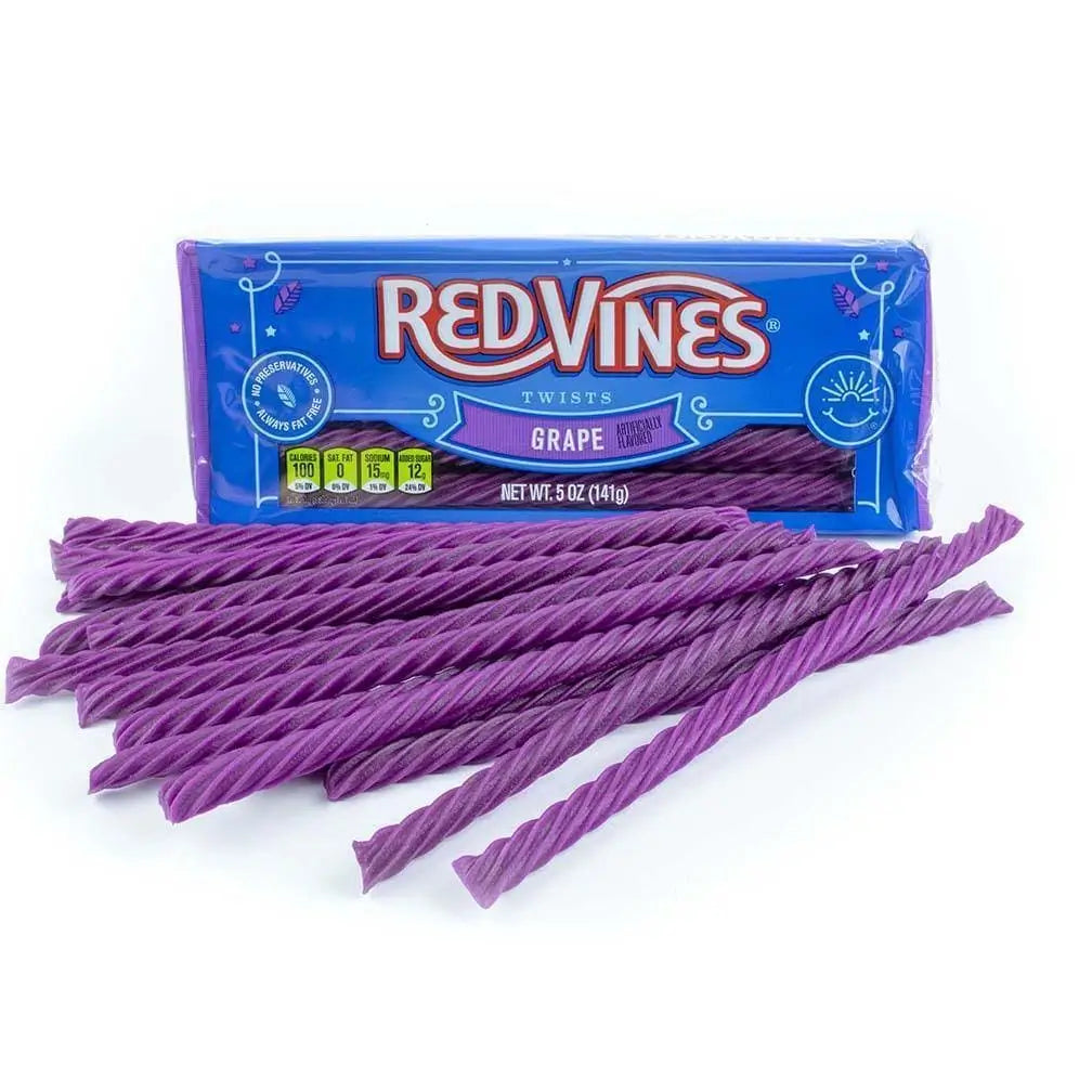 Grape licorice twists outside of their Red Vines Movie Tray