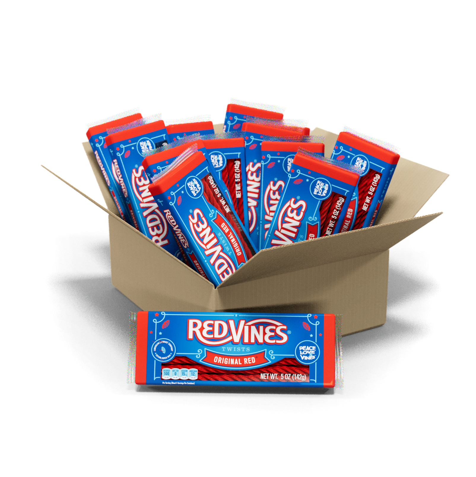 12 count box of 5oz Red Vines Original Red Licorice Candy