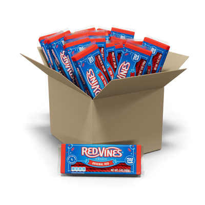 24 count bulk red licorice box of 5oz Red Vines Original Red Licorice Candy