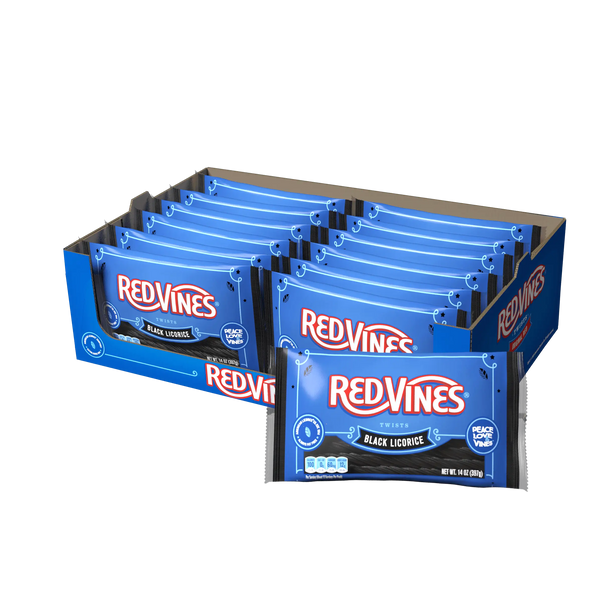 RED VINES® Chewy Black Licorice Twists Laydown Bag, 12/14 oz