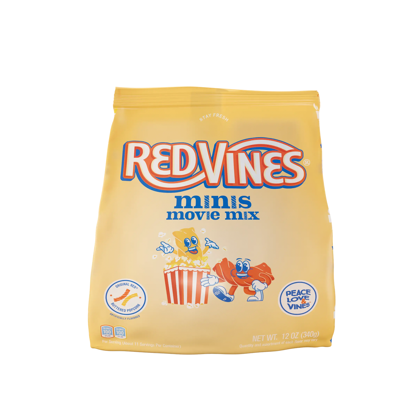 Front of Red Vines Movie Mix Minis 12oz Bag