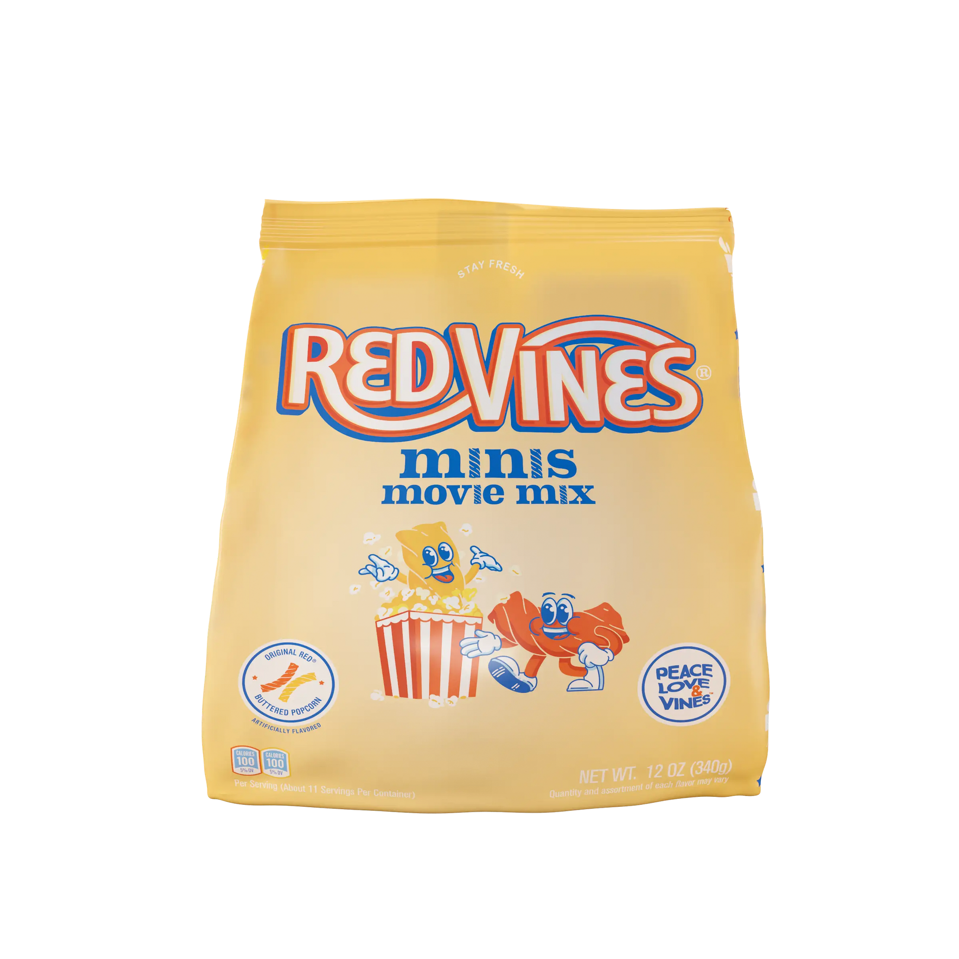 Front of Red Vines Movie Mix Minis 12oz Bag