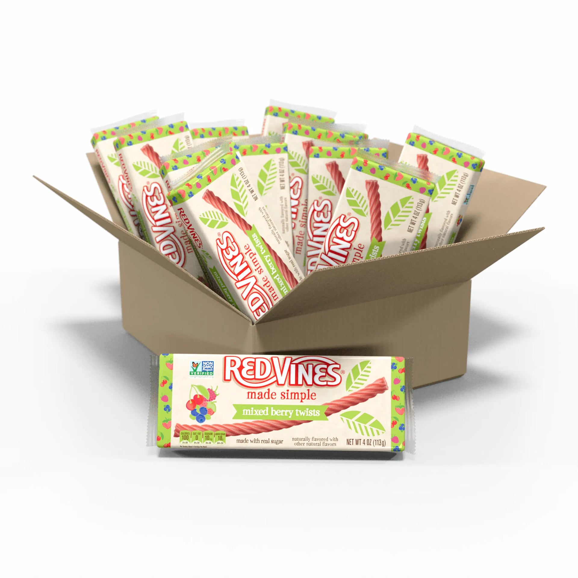 RED VINES® Made Simple Berry Licorice Twists, Non-GMO, 12/4 oz