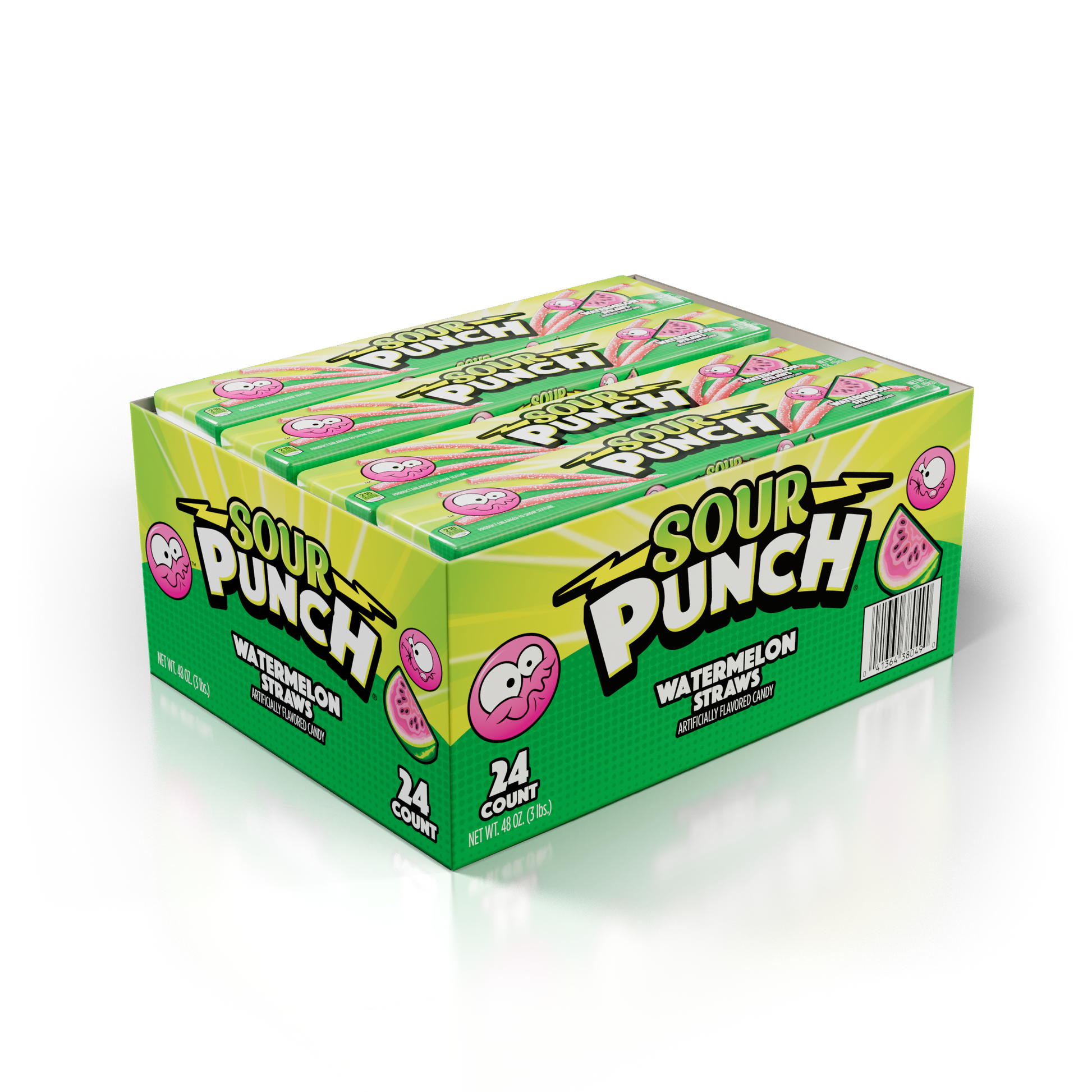 24 count Caddy of 2oz Sour Punch Watermelon Straws Trays