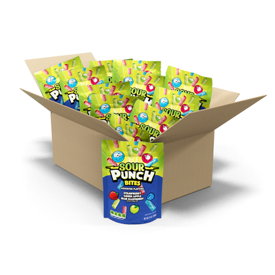 SOUR PUNCH Assorted Bites Candy, 12 Pack of 9oz Bags