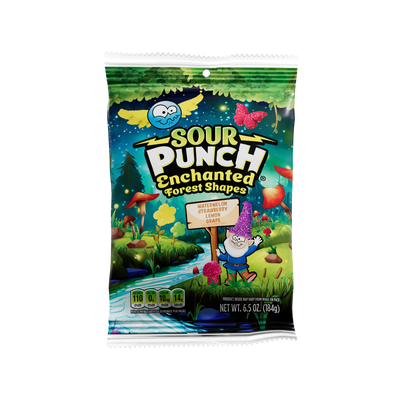 Front of Sour Punch Enchanted Forest Shapes Candy 6.5oz Bag