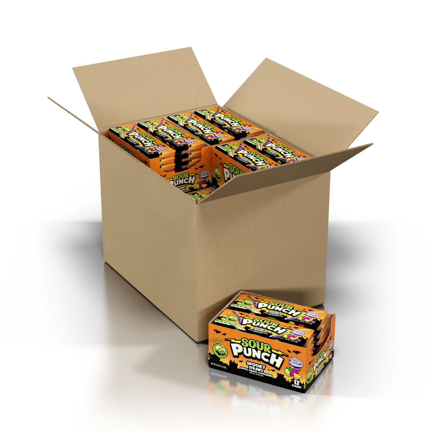 12-count Case of Sour Punch Spooky Straws Wholesale Halloween Candy Caddies