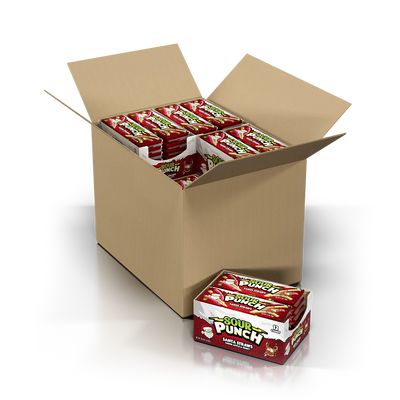 Sour Punch Santa Straws Bulk Christmas Candy - 12 caddies in a box