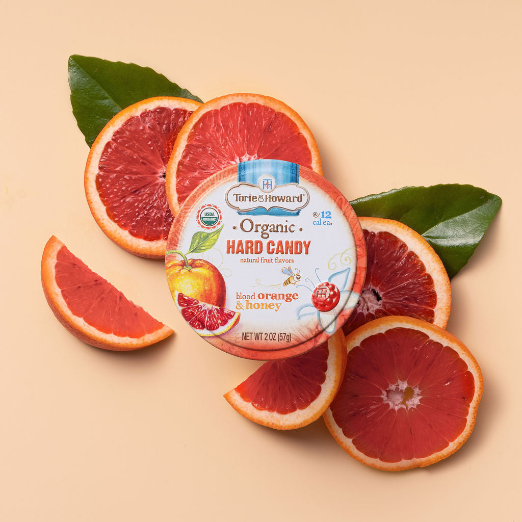Blood Orange and Honey Organic Hard Candy Tins, 12/8/2 oz