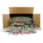 Bulk individually wrapped Strawberry, Green Apple, Blue Raspberry, and Cherry 3" Individually Wrapped Sour Candy Twists pouring out of a bulk box