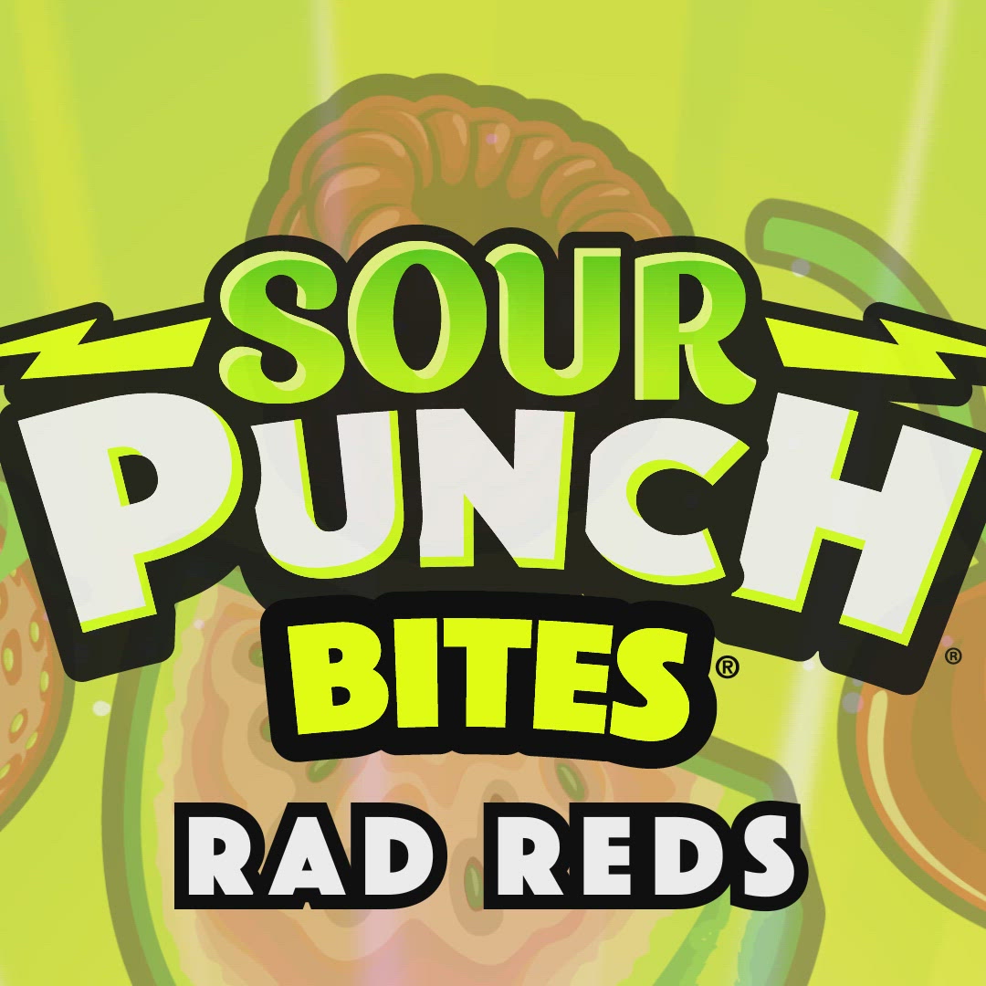 SOUR PUNCH Rad Reds Flavors: Strawberry, Watermelon, Cherry, and Raspberry in a 9oz bag