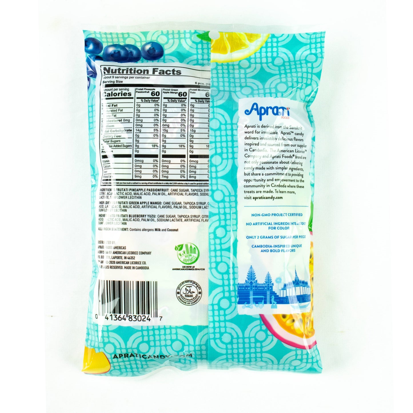 APRATI® FRUTATI® Assorted Fruit Hard Candy, 4.5oz Hanging Bag, 12-Count
