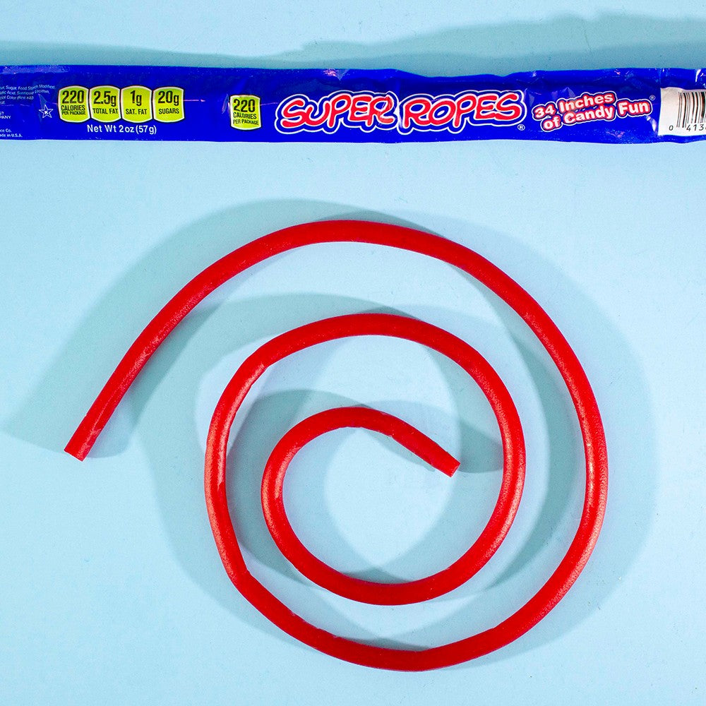 Rodeo Rope Candy SUPER ROPES® Red Licorice Rope Candy, Strap Pack, 2/30/2 oz – American ...
