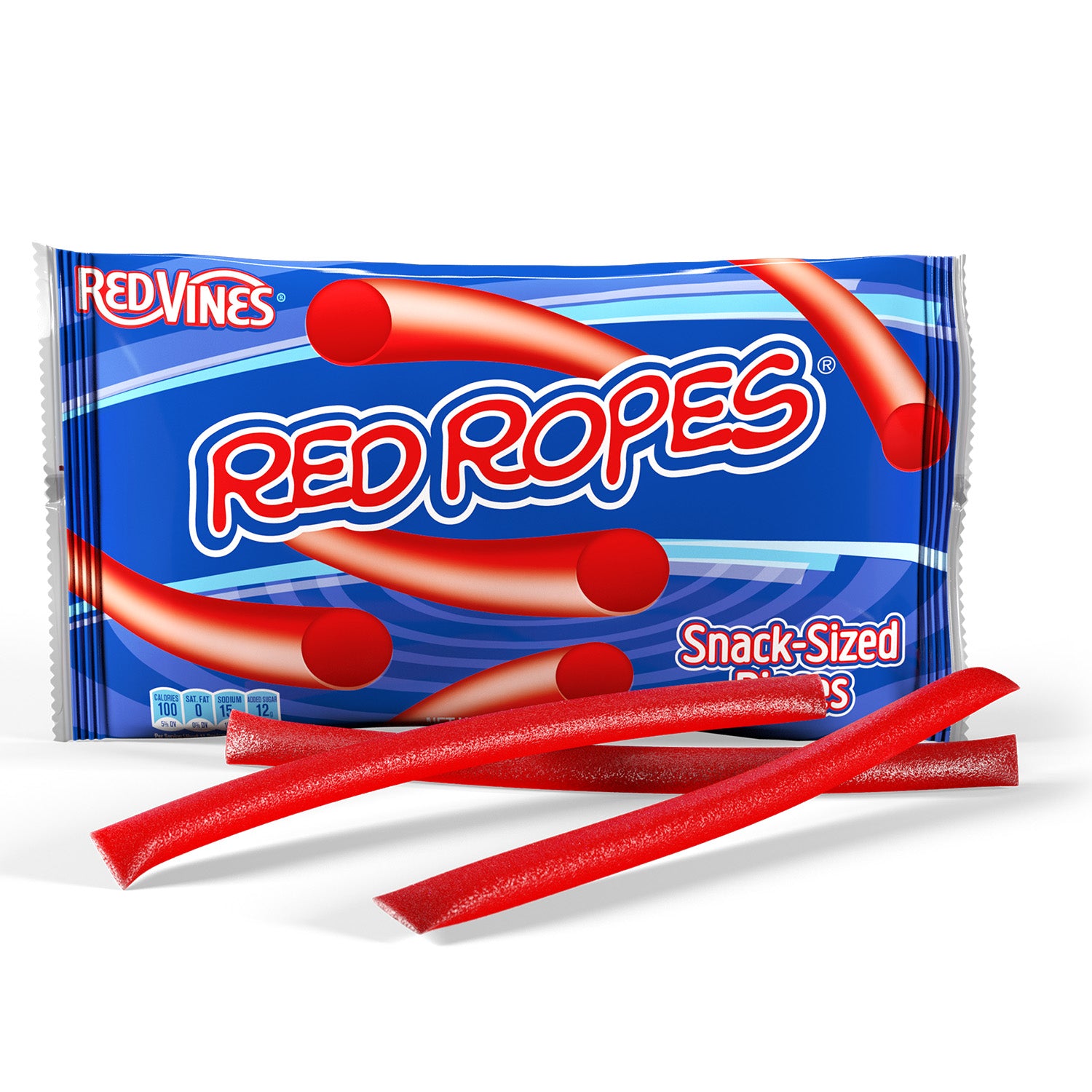 12oz RED VINES Red Ropes bag with Snack-Sized Licorice Pieces in front