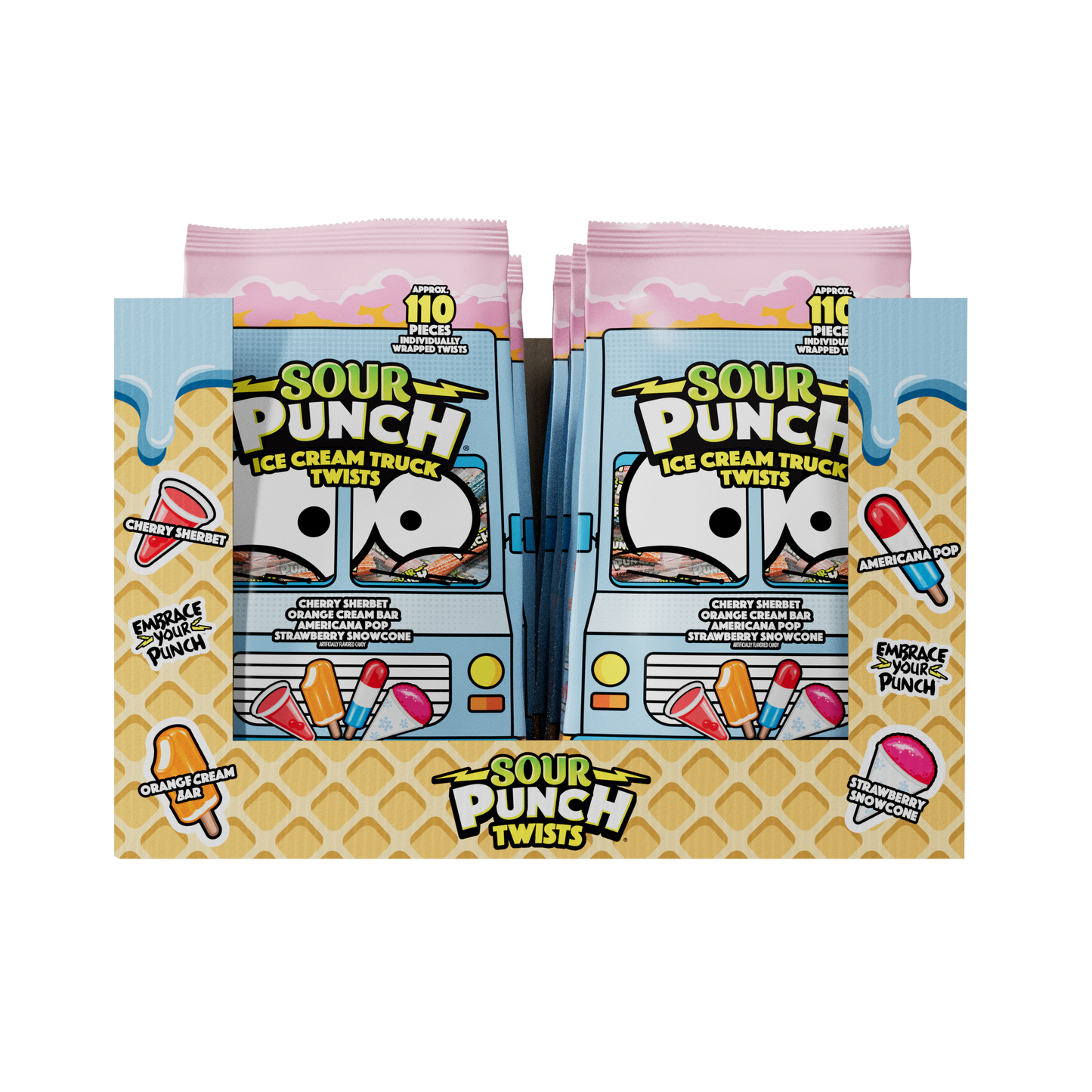 6-Pack of SOUR PUNCH Ice Cream Truck Twists ice cream candy in 24.5oz bags